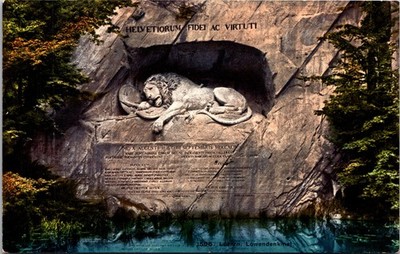  Lion Monument Löwendenkmal Lucern Luzern Switzerland UNP DB Postcard XH8