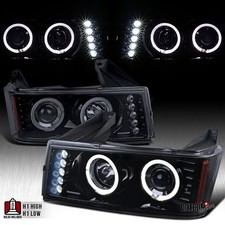 Blacksmoke Fits 2004-2012 Colorado Canyon Led Halo Projector Headlights Lamps