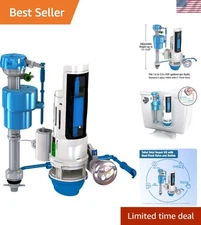 HydroRight Universal Toilet Repair Kit with Dual Flush Chrome Push Button Handle