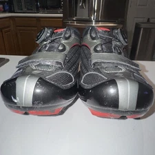 Specialized Comp Rd Cycling Shoes Mens Sz 10.5 Black/Silver/Red Boa Dial Strap