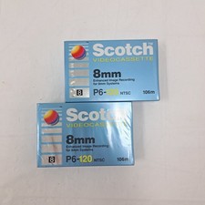 Scotch, P6-120, NTSC, 8mm Videocassette, 120 min: NEW SEALED Package Set Of 2