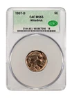 1937-D Buffalo Nickel 5c Coin CAC MS65 Beautiful Toning