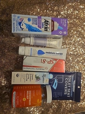 BUNDLE Avon Moisture Therapy Afrin Saline Laura Geller Spackle Sky Organics ETC