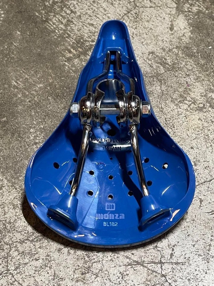 MONZA Lightning Seat Blue Old School BMX Saddle Replica of Elina Vintage Style - Image 4 of 4