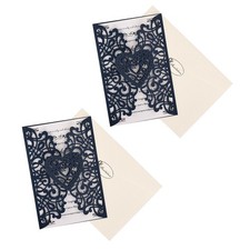 Wedding Invitation Cards Set with Envelope Sealing Sticker Beige Romantic Style