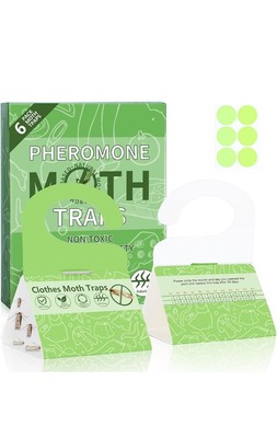 Moth Traps For Clothes Pheromones Attractant Closets And Wardrobes 6 Pack New