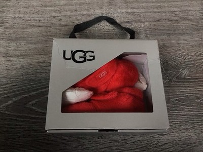 UGG Bixbee Infant Booties Red Plush Baby Boots Size 2/3 6-12 Months NEW