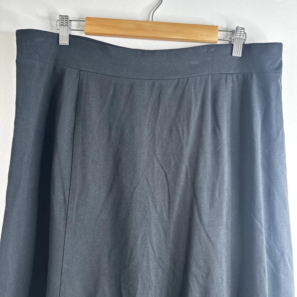 Falda J Jill Perfect Pima para mujer grande negra alta baja midi elástica Foto 2 de 4