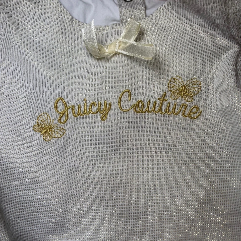 Conjunto Juicy Couture Bebé Niña 24M Mameluco Sin Mangas Volantes Dorado Brillante Foto 2 de 4