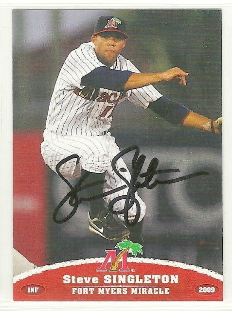 Steve Singleton signed autographed card 2009 fort myers miracle