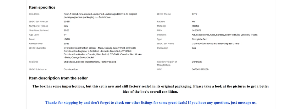 LEGO - 60391 - Caminhões de construção e guindaste de bolas de demolição - Novo - Envio rápido! - Imagem 2 de 4