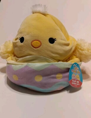 Squishmallows Flip A Mallow Edie & Aimee Easter Egg Yellow Chick 12'' Plush w/Tag