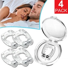 4PC Silicone Magnetic Anti Snore Nose Clip Stop Snoring Apnea Aid Device Stopper