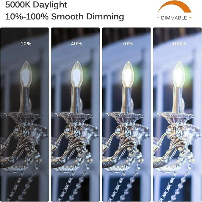 BRIMAX C35 E12 LED Candle Light Bulbs Daylight White 5000K 4/6W Chandelier Bulbs - Image 3 of 4