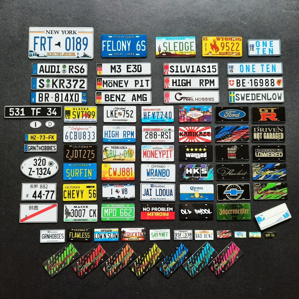 RC 1/10 Scale License Plate Sticker Decal Drift Car Onroad Body Licence ...