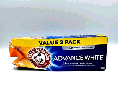 2 Pack Arm & Hammer Advance White Extreme Whitening Toothpaste Clean Mint 6oz ea