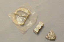 Bonanza Sterling Overlay 3-Piece 3/4" Belt Buckle Set Buckle, Loop  Tip- Lot 1