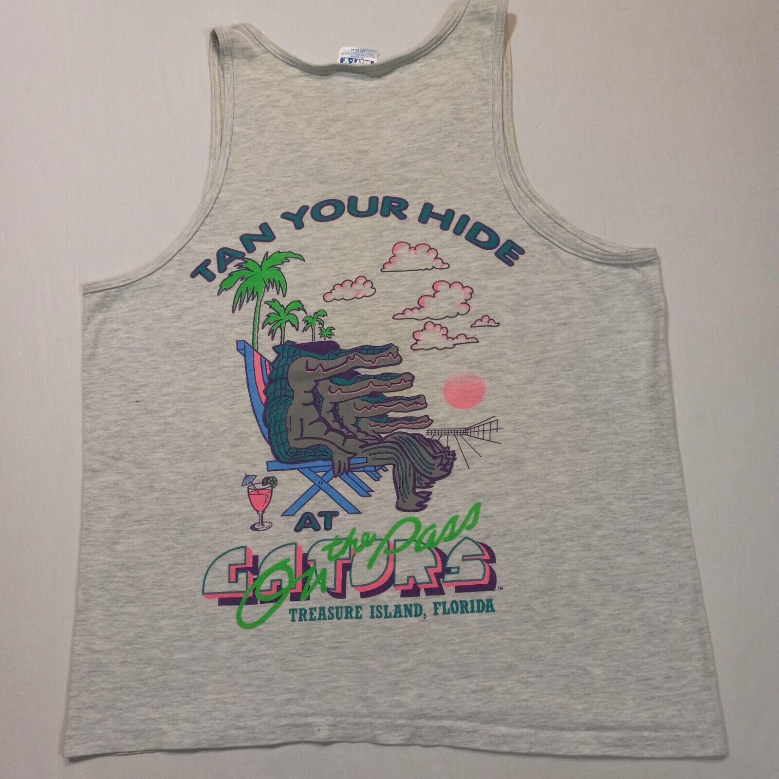 ALTRA T shirt canotta adulto grande vintage anni '90 Gators On the Pass Bar caffè