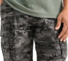 Mens Wrangler Cargo Shorts with Stretch Camo Relaxed Fit Tech Pocket CHOOSE SIZE
