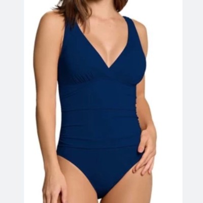 Jantzen Solid Bess One-Piece Swimsuit Pantheon blue size 10 NWT
