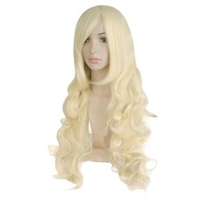 32" 80cm Long Hair Heat Resistance Spiral Curly Cosplay Wig Light-yellow