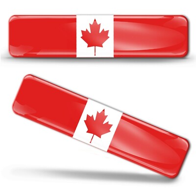 2x 3D Gel Aufkleber Kanada Flag Canada Flagge Fahne Sticker Emblem Badge