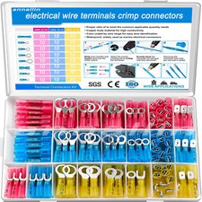 240pcs Heat Shrink Wire Butt Connectors Fork Spade Crimp Electrical terminals