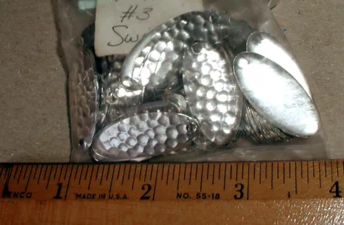 100 SWING SPINNER BLADE #3 HAMMERED Nickel;USA;WORM RIG,SWISS LURES,SPINNERS