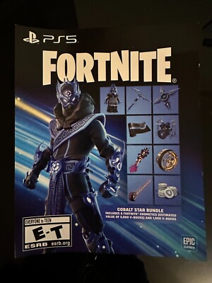 Fortnite Cobalt Star Bundle Code + 1000 V Bucks (unscratched) PS5 Exclusive