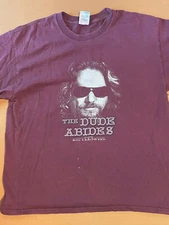 Vintage The Big Lebowski Dude Abides 90s Universal Movie Promo T-Shirt Size L