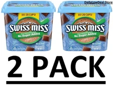 2 PACK - Swiss Miss Milk Chocolate No Sugar Added Hot Cocoa Mix 13 oz (Total 26)