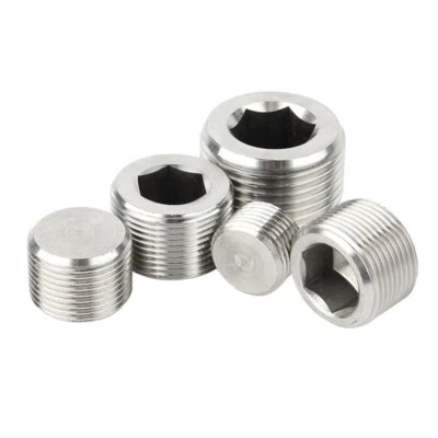 1/8" 1/4" 3/8" 1/2" 1" BSP Stainless Steel Internal Hex Male Blanking Plug Cap