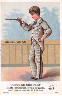 Chromos.AM16474.7x10 cm approx.Ad.Godchau.clothes.Complete costume