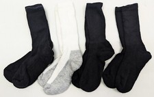 Fruit of the Loom Men  s Work Gear Cushioned Crew Socks Black/White 4 Pairs