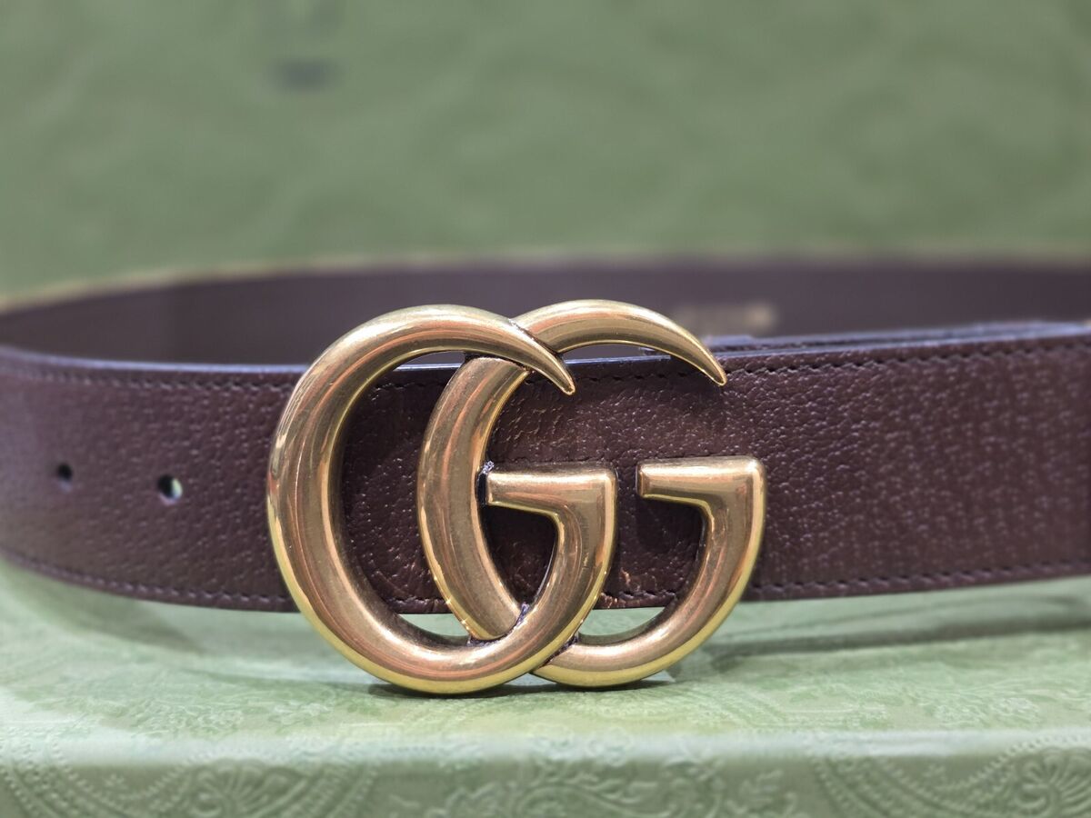 Gucci x Adidas Belt 85 34 GG Marmont Buckle Brown Leather Gucci x Adidas Belt 85 34 GG Marmont Buckle Brown Leather