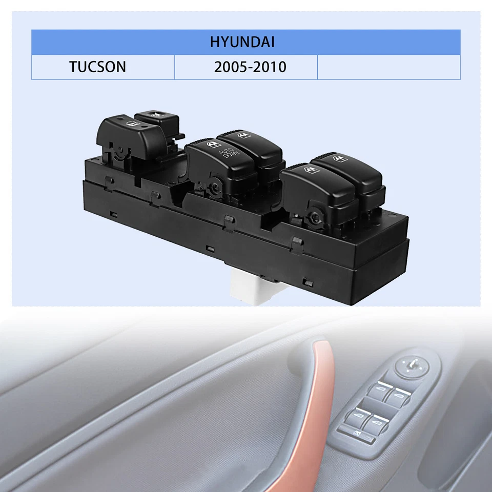 Главный переключатель управления передним левым стеклоподъемником для Hyundai Tucson 2005-2010 - Изображение 3 из 4