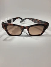 NWT Women's Brown Square Cat Eye Sunglasses. Time & Tru. 100% UV Protection. 