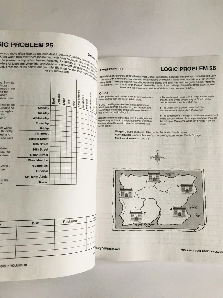 Lot of 2 ENGLAND'S BEST LOGIC PROBLEMS Dell Penny Press British Vol 9 10 Puzzles - Image 3 of 4