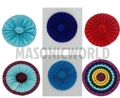 Masonic Regalia verschiedene Rosetten SetX3 für Schürzen und Schärpe Top Qualität BRANDNEU