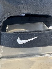 90s Nike Golf Hat Black Adjustable Strap Double Center Swoosh Youth Size 4-7