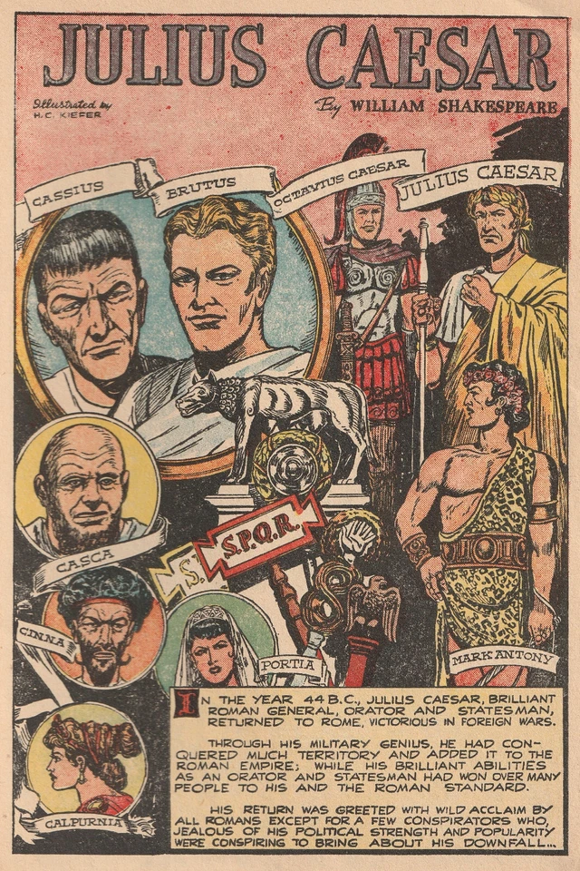 Variant - Classics Illustrated #68 William Shakespeare - Julius Caesar" 1960's - Image 3 of 4
