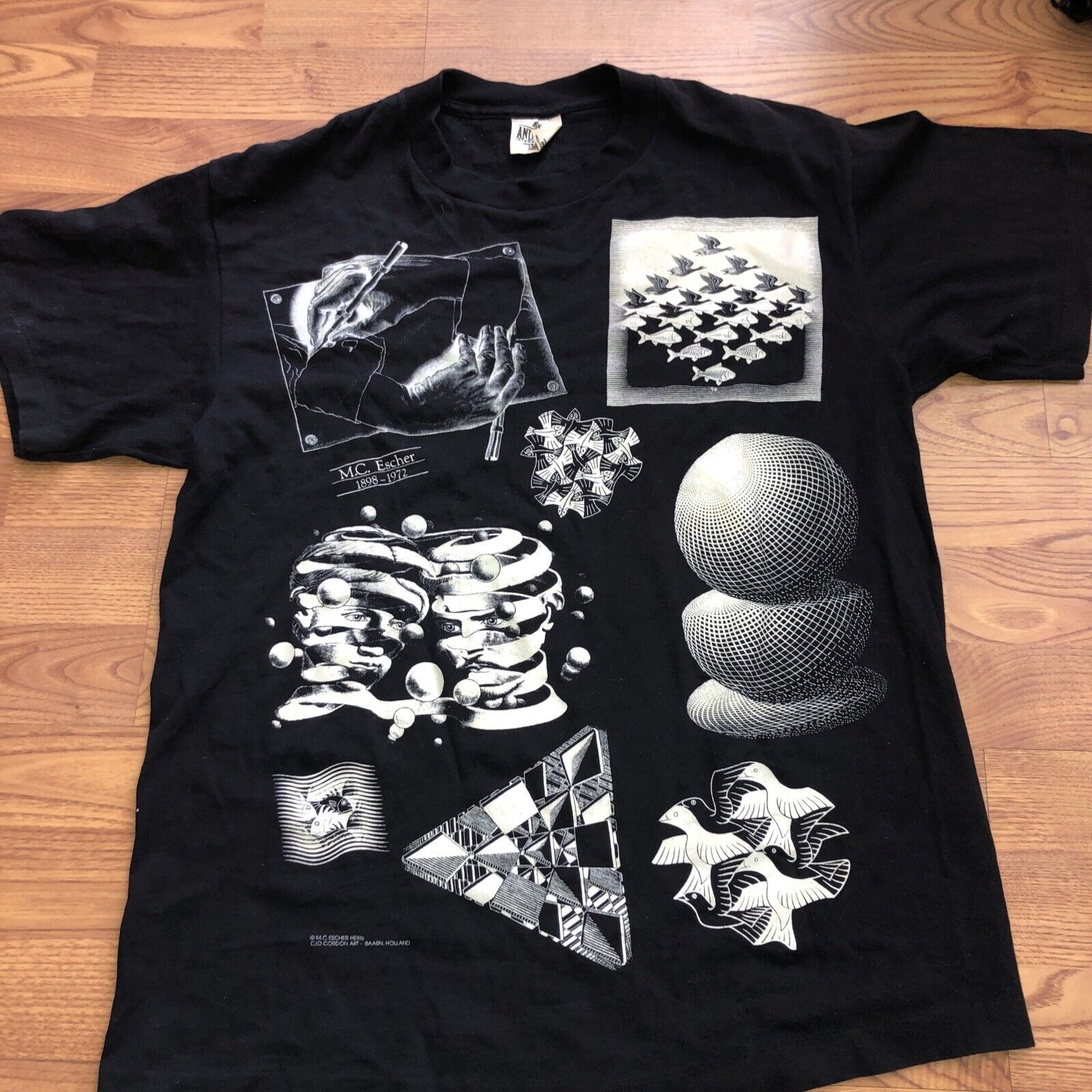 90s エッシャー Tシャツ L アート ESCHER ART TEE