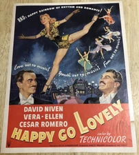 1951 HAPPY GO LOVELY David Niven, Vera-Ellen / SUNKIST Orange Juice - Vintage Ad