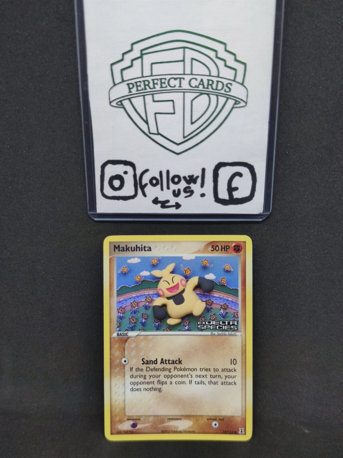 POKÉMON EX SPECIES DELTA MAKUHITA HOLO STAMPED 75/113 LP+ ENG