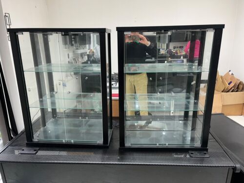 Black Wood Trophy/Display Cabinet with Ambient Lighting - Picture 3 of 12