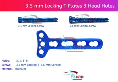 3.5mm-T Plates LCP 3 Head Holes 3 to 6 holes  and LCP screws set of 170 pcs