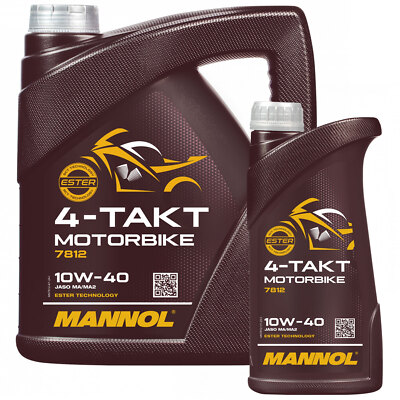 MANNOL Motoröl 4-Takt 10W40 API SL 5 Liter für AJP BMW Honda Ducati Kawasaki