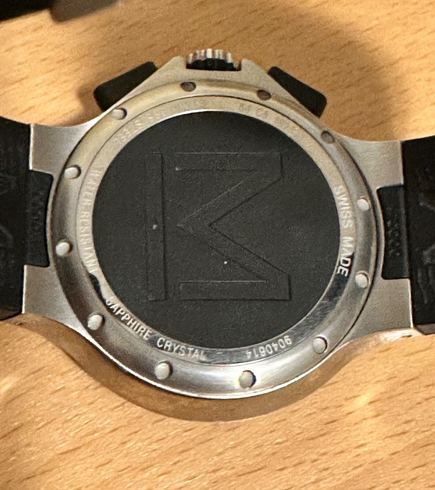 Movado Series 800 Men's Chronograph watch black dial rubber band 84 C5