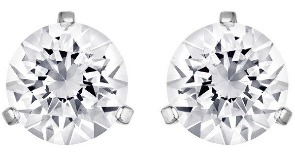 Swarovski solitaire pierced earrings white rhodium plating sale