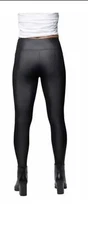 Jane and Bleecker Womens Small 2-4 Faux Leather Leggings Black Casual Comfort